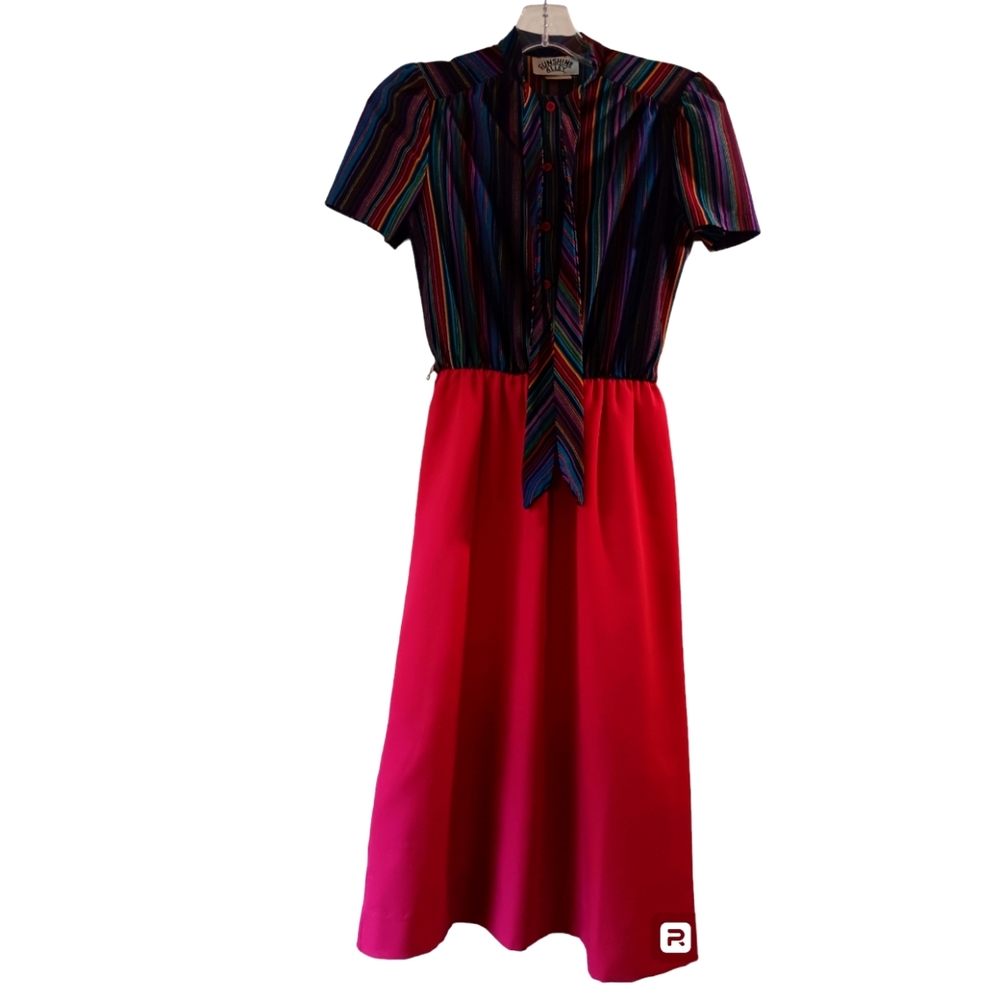 70s look Petite Ladies S/S Blouse-top Dress*. SZ 4P